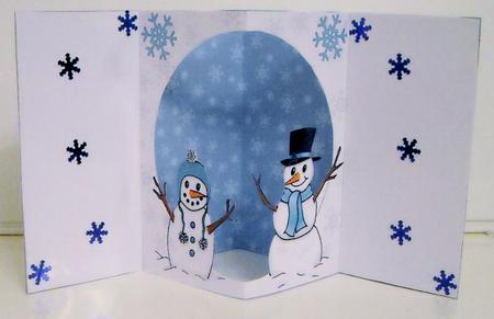 Pop Up Snowmen Decoupage Mini Kit by Pam Stubley