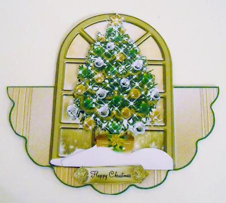 The Golden Christmas Tree Rocker Card Kit by Pam Stubley