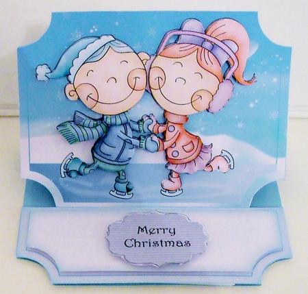 Cute Skating Pals Christmas Easel Kit by Pam Stubley