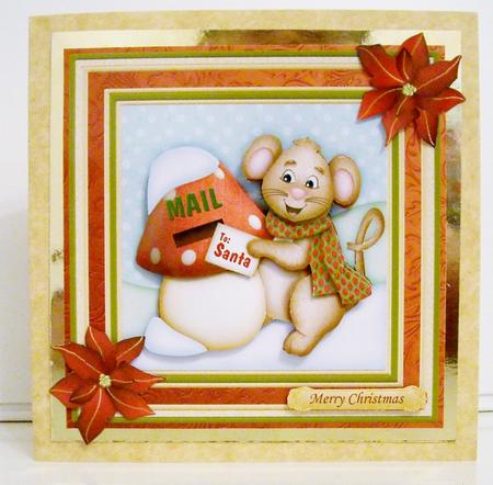 Christmouse Mail 8" Christmas Decoupage Mini Kit by Pam Stubley