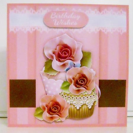 Birthday Cupcake Quick Card with Roses by Pam Stubley