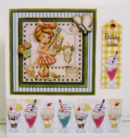 Birthday Ice Cream Card Topper 3 by Pam Stubley