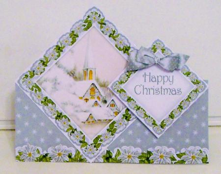 Ice Church Christmas Diamond Doily Stand Up Card Mini Kit by Pam Stubley