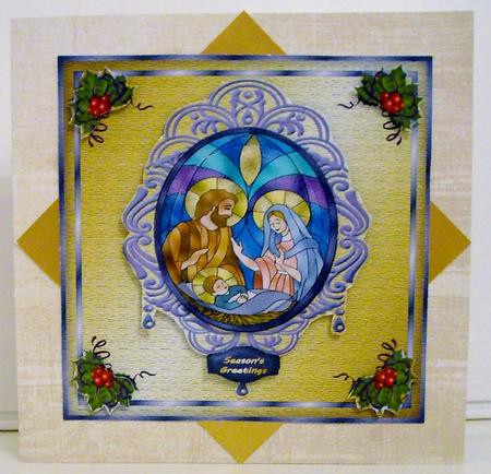 Stained Glass Nativity Pyramid Mk by Pam Stubley