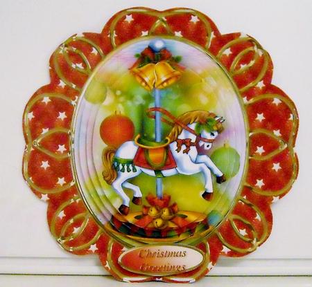 Christmas Carousel - Fancy Shaped Card Mini Kit by Pam Stubley