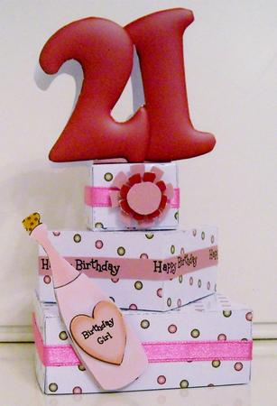 Tiered Box Cake Female 18th or 21st by Pam Stubley