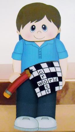 3D on the Shelf Card Kit - Crossword Young Man Tom by Pam Stubley
