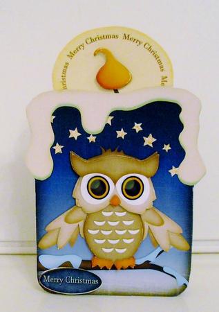 Candle Shape Card Owl 688 by Pam Stubley