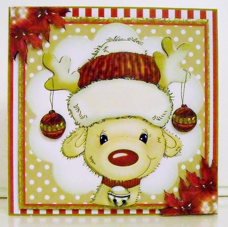 Jolly Reindeer Card Front Kit by Pam Stubley