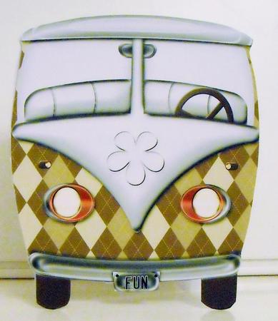Tartan Vw Beetle Van Shaped Quick Card by Pam Stubley