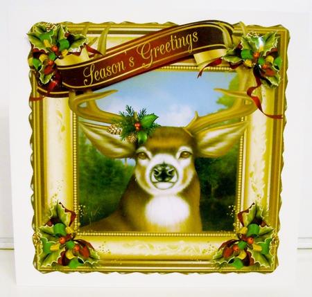 Jim's Christmas Buck Merry Christmas Male Man Card Topper by Pam Stubley