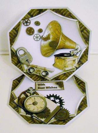 Steampunk Junk Octagonal Easel Mini Kit by Pam Stubley