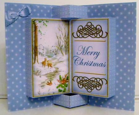 Snow Deer Merry Christmas Double Fold 3D Card Minikit by Pam Stubley