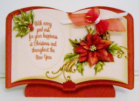 Christmas Book - Poinsettia with Holly by Pam Stubley