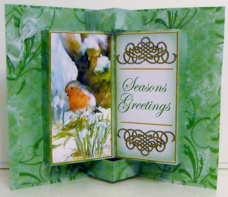 Spring Robin Seasons Greetings Double Fold 3D Card Minikit by Pam Stubley
