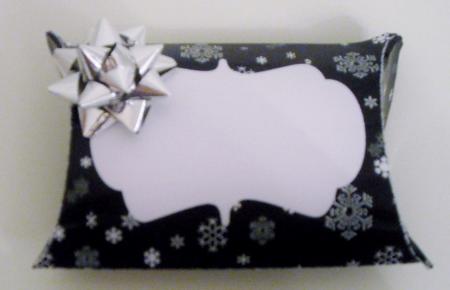 Christmas Black and White Snowflake Pillow Box by Pam Stubley