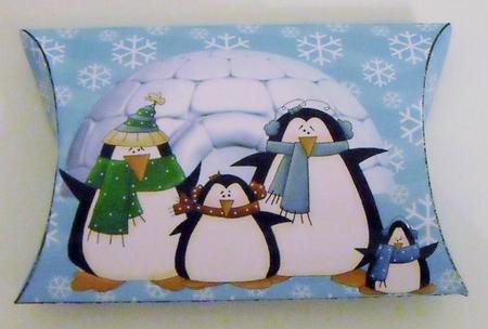 Christmas Penguins Pillow Box by Pam Stubley