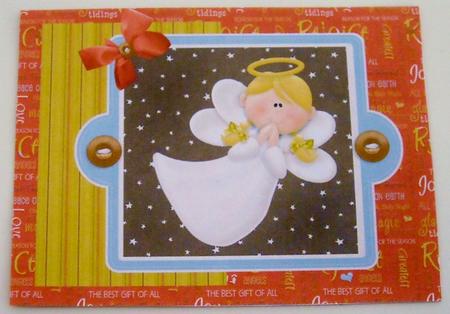 Angel Calendar Backed Christmas Card by Pam Stubley