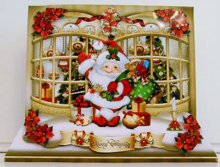 Christmas Street with Cute Santa Claus Card Kit by Pam Stubley