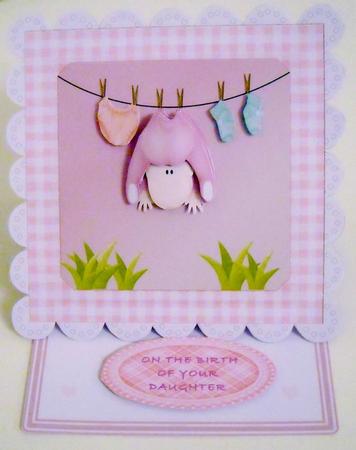 Hang Her Out to Dry New Baby Easel Card by Pam Stubley