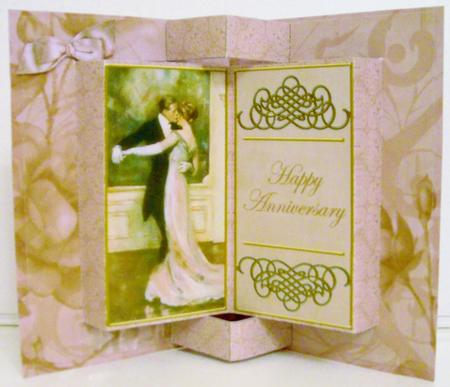 Dancing Couple Happy Anniversary Double Fold 3D Card Minikit by Pam Stubley