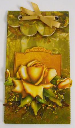Autumn Roses, Gift Envelope with 3 Choices of Decoupage by Pam Stubley