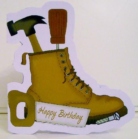 In His Shoes - Shaped Card by Pam Stubley