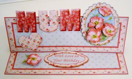 Poppies Easel Card Kit for Mum Mom or Mam by Pam Stubley