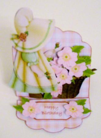 Easel Card Kit - Girl in a Sunhat - Green by Pam Stubley