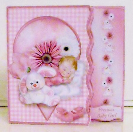 New Baby Girl - Wavy Offset Card Mini Kit by Pam Stubley