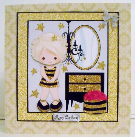 Glamorous Blonde Girl 8x8 by Pam Stubley
