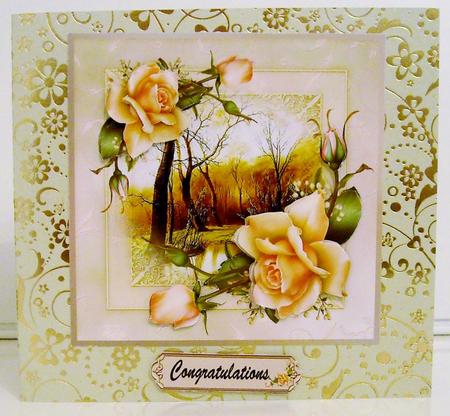 7"x 7" Floral Cardfront by Pam Stubley