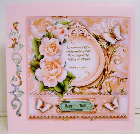 Peach Roses Card Kit by Pam Stubley