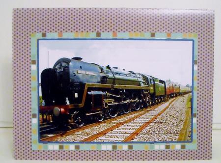 Oliver Cromwell Locomotive Pyramid Card by Pam Stubley