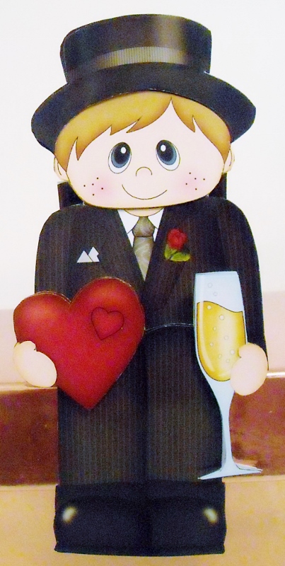3D on the Shelf Card Kit - Hearts Love & Romance Boy Arran by Pam Stubley