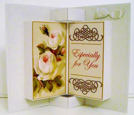 Cream Roses Especially for You Double Fold 3D Card Minikit by Pam Stubley