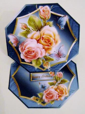 Roses and Butterflies Octagonal Easel Mini Kit by Pam Stubley