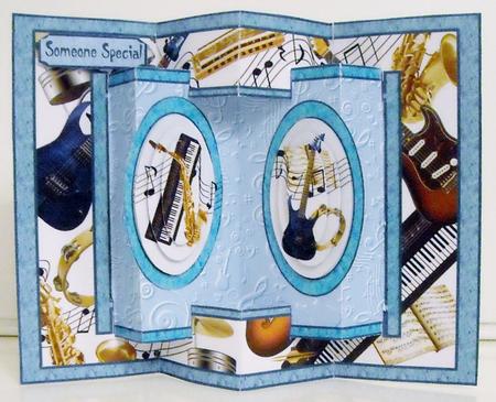 3D Double Concertina Pop-out Pop music by Pam Stubley