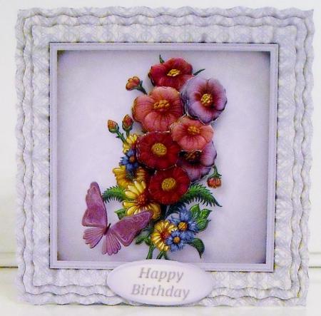 Applique Flowers - Frilly Cushion Card Mini Kit by Pam Stubley