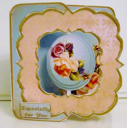 Apricot Rose Pendant Card Kit by Pam Stubley