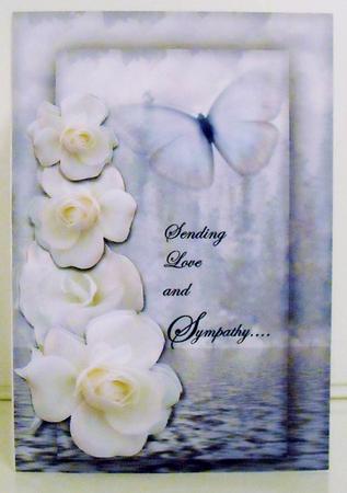 Sympathy Card White Roses by Pam Stubley