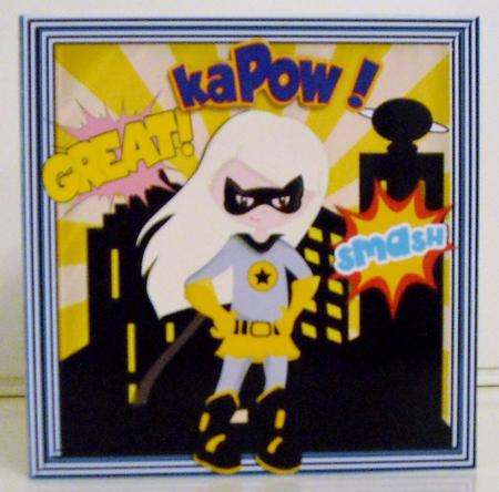 Super Girl, Super Hero Kapow! 8x8 by Pam Stubley