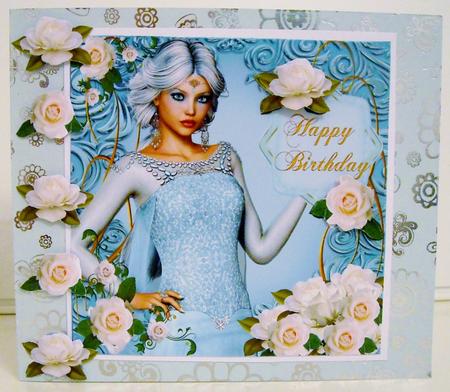 Gorgeous Ice Queen Greeting Card and Decoupage by Pam Stubley