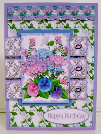 Rectangle Sketch Card - Petunias and Blossom by Pam Stubley