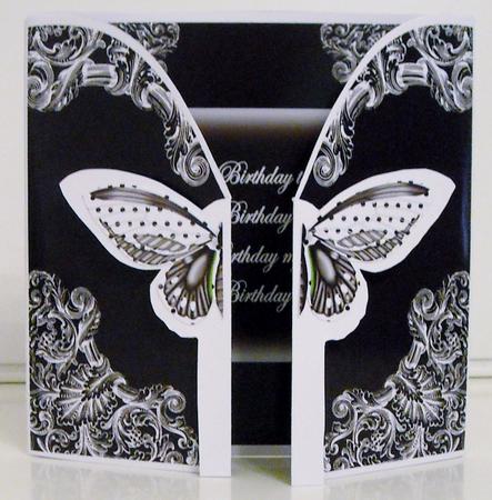 Black Butterfly Birthday Friend 3D Gatefold Butterfly Mkit by Pam Stubley
