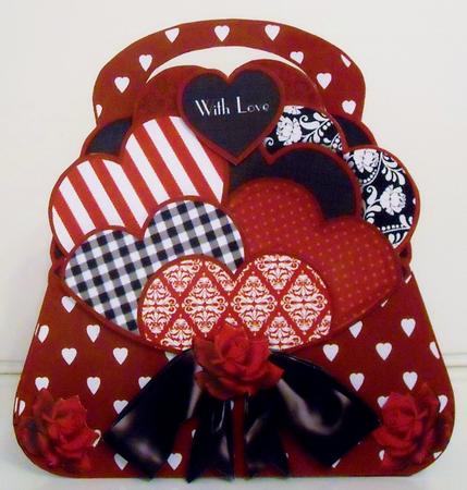 Stuffed with Love Hearts Handbag Shaped Card Kit by Pam Stubley