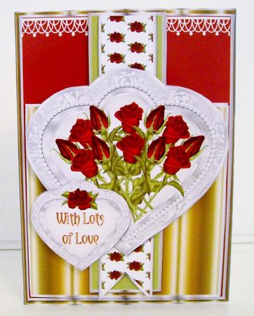 Heart Frame Sketch - Red Rose Romance by Pam Stubley