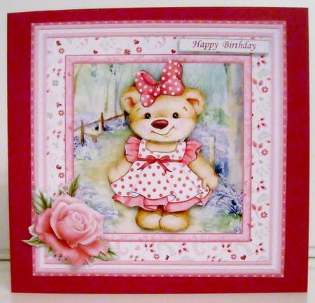 Rosie Bear 8x8 Birthday, Mothers Day, Valentines Mini Kit by Pam Stubley
