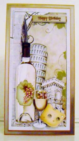Wine and Cheese.2 Male Card by Pam Stubley
