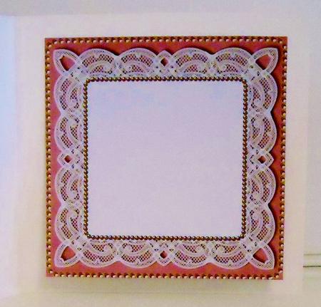 Pink Plain Lace 8in Square Insert Panel Sheet by Pam Stubley